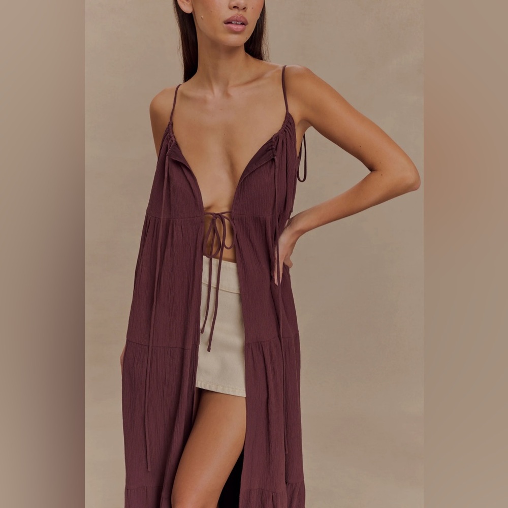 Meshki Lenny Cotton Tie Maxi Dress - Picture 5 of 7